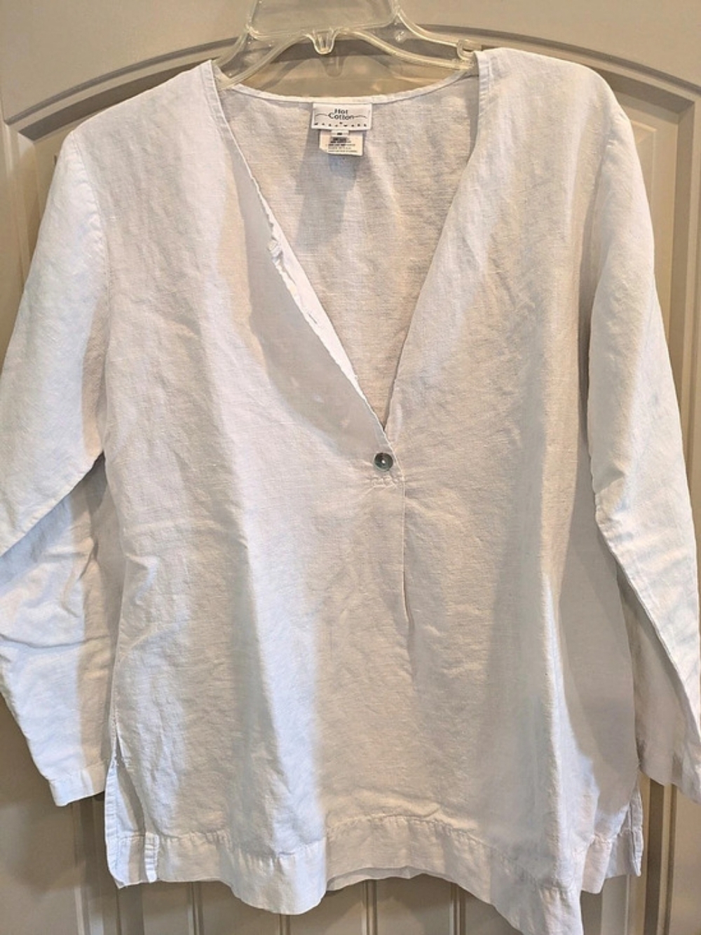 Hot Cotton Linen Button Front Top Size Small